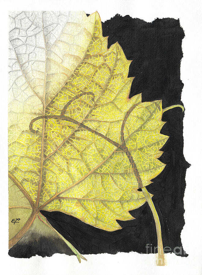 Leaf Painting by Elena Daniel Yakubovich