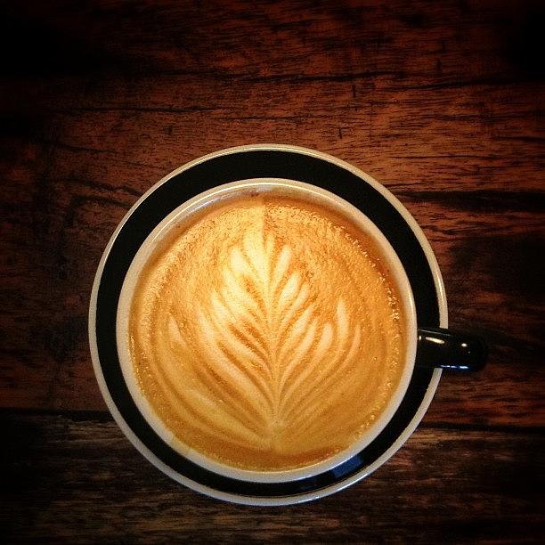 Coffee Photograph - Leaf In The Latte #food #foodie #cafe by Suwitcha Chandhorn