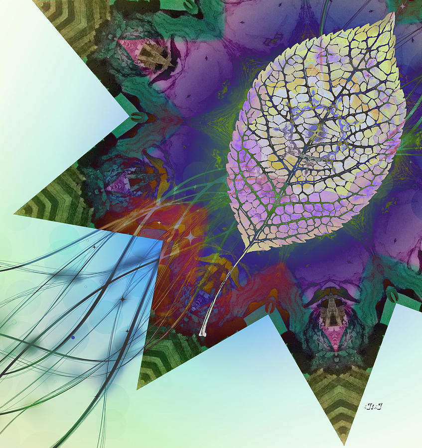 Abstract Digital Art - Leafy Star by Jan Artist