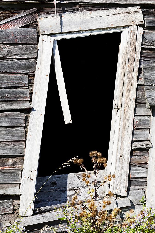 Barn Photograph - Leaning Barn Window by Alan L Graham