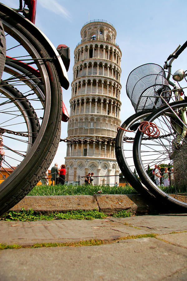 Leaning Bicycles of Pisa Photograph by Peter Tellone