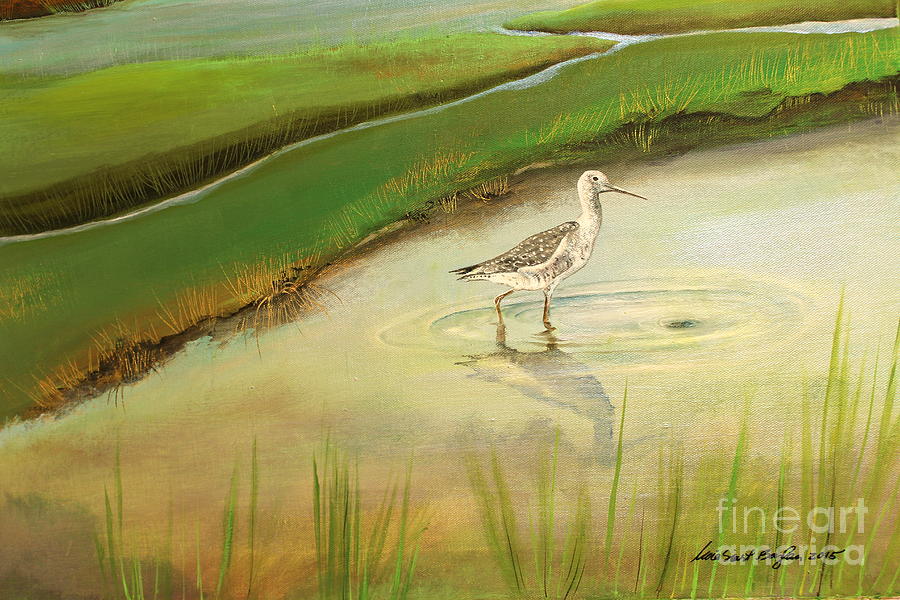 Crane Painting - Leap of Faith - Detail by Tina Siart Boylan