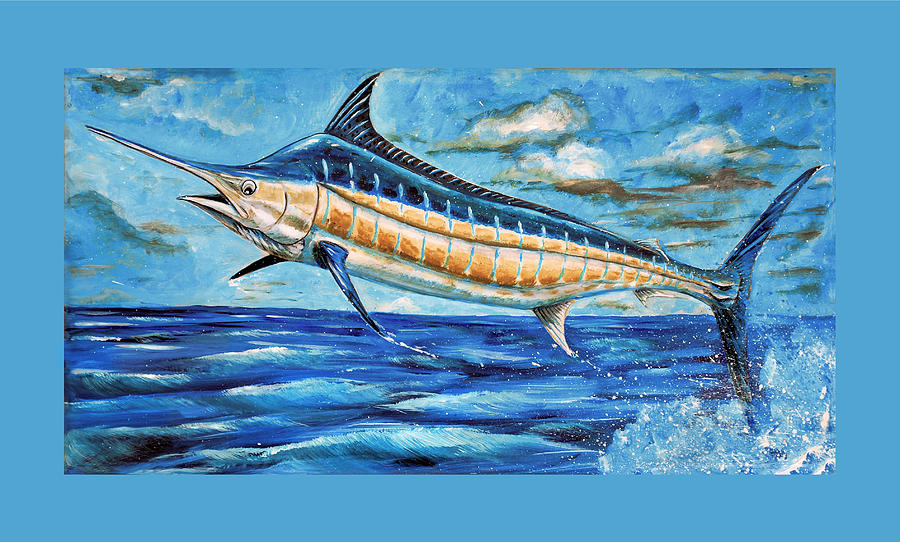 Leaping Marlin Painting by Steve Ozment