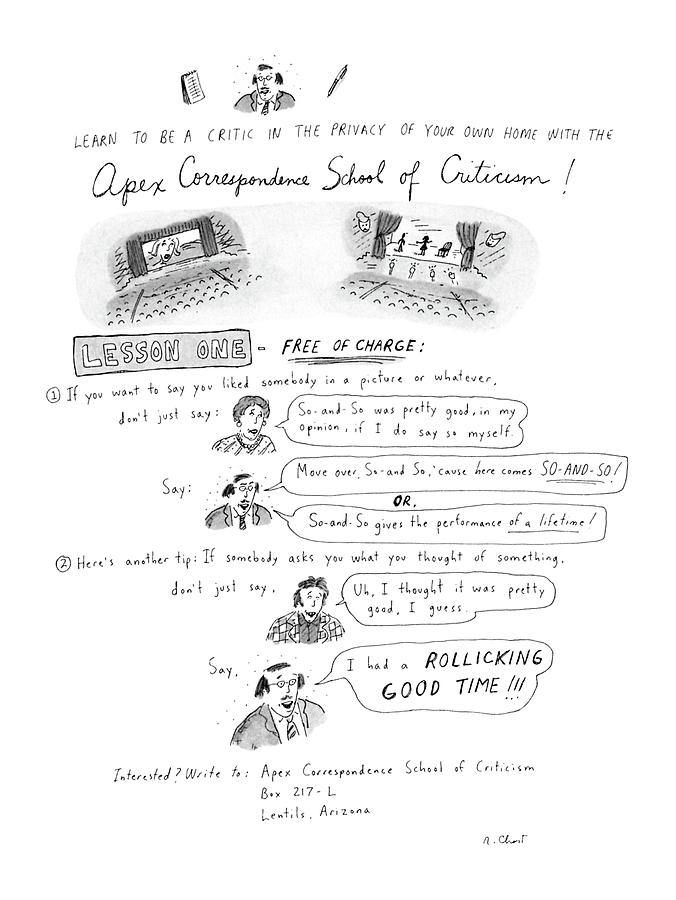 Learn To Be A Critic In The Privacy Of Your Own Drawing by Roz Chast