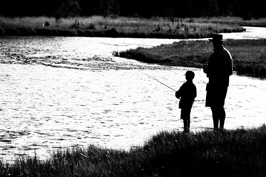 Yellowstone National Park Photograph - Learning To Fish by Tom Wenger
