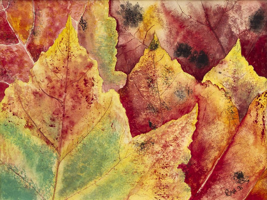 Leaves - Autumn Painting by Rina Bhabra