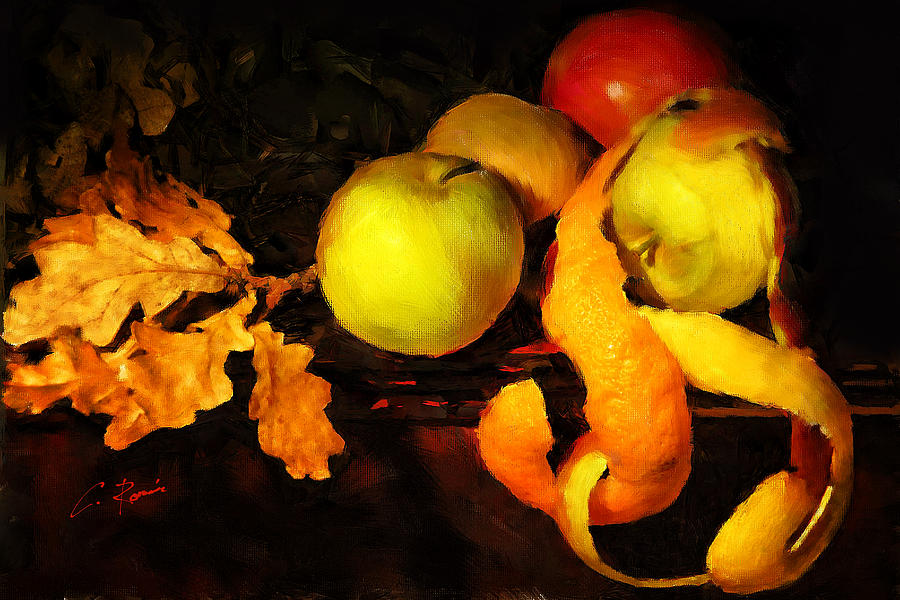Leaves Fruits and Peels Digital Art by Charlie Roman