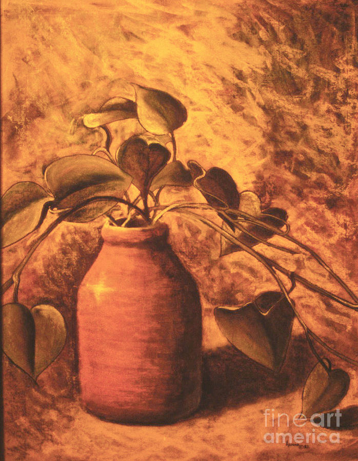 Leaves in a Jar Pastel by Teresa Ascone