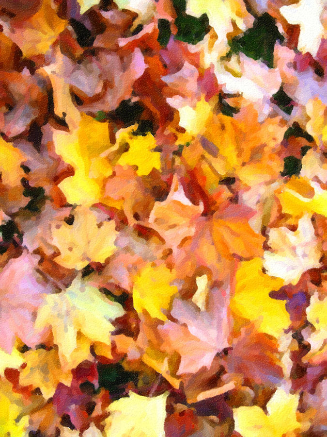 Leaves of Fall - Digital Painting Effect Photograph by Rhonda Barrett