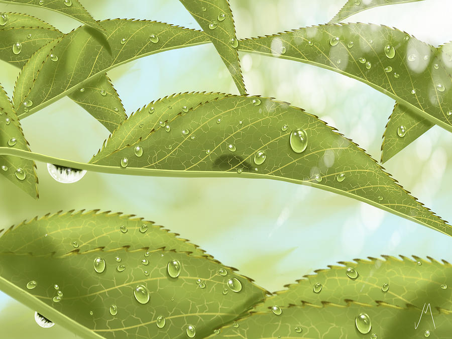 Nature Painting - Leaves by Veronica Minozzi