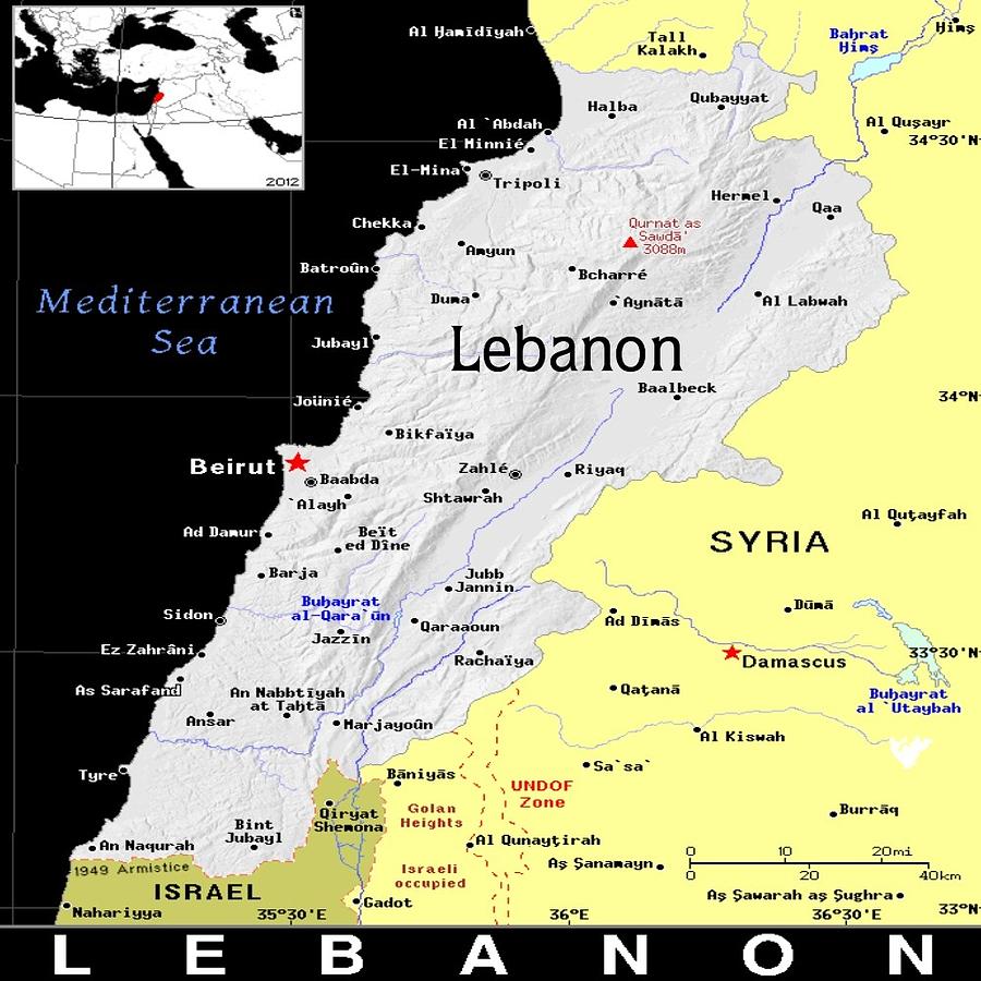 Lebanon Exotic Map Mixed Media by Florene Welebny - Fine Art America