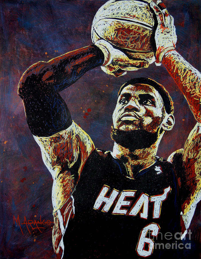 Lebron James Painting - LeBron James MVP by Maria Arango