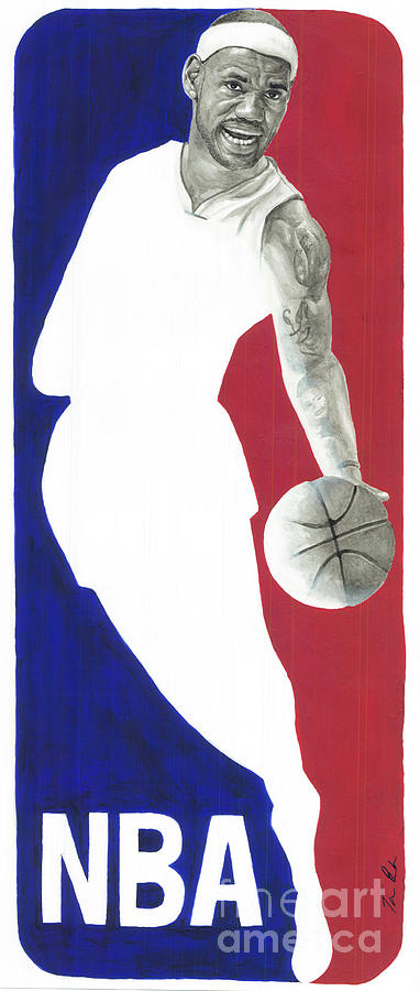 Lebron NBA Logo Painting by Tamir Barkan