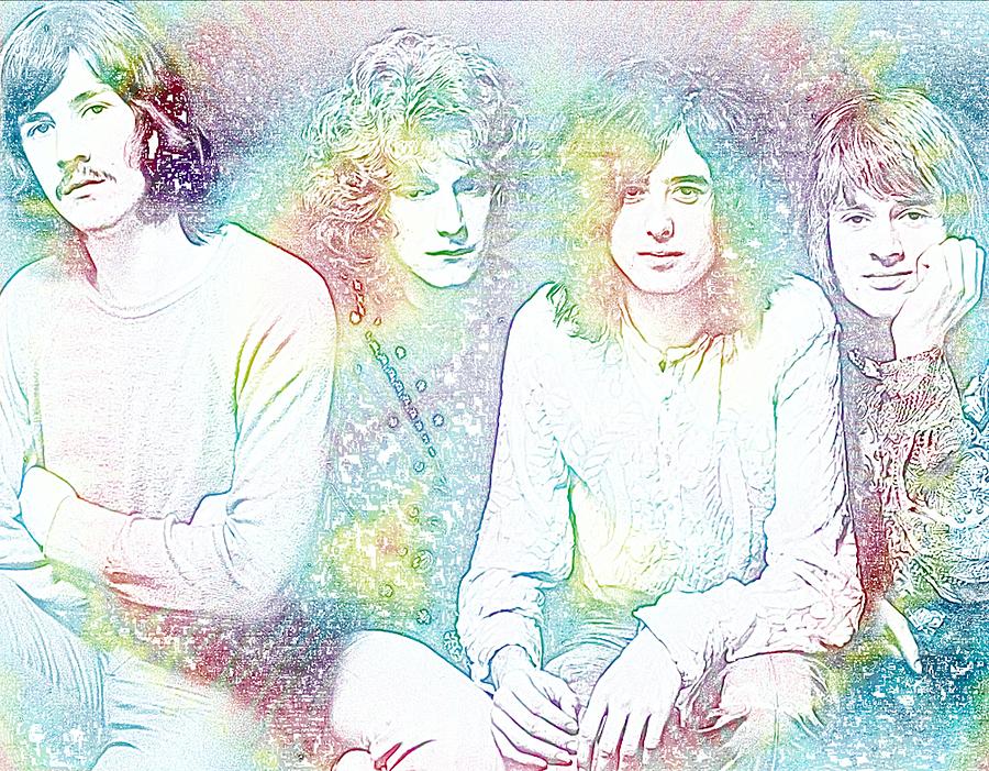 Led Zeppelin Digital Art - Led Zeppelin Tie Dye by Dan Sproul Led Zeppelin Digital Art - Led Zeppelin Tie Dye by Dan Sproul