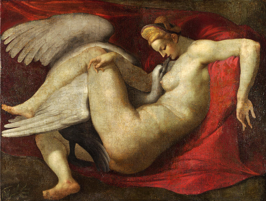Leda and the Swan Painting by After Michelangelo