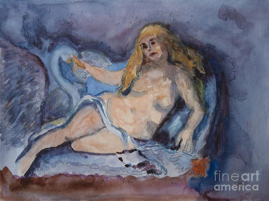 Leda and the Swan by Cezanne Painting by Donna Walsh