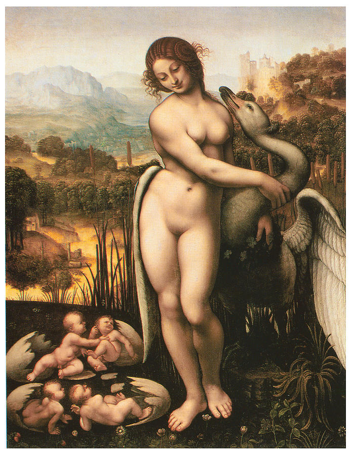 Swan Painting - Leda and the Swan by Cesare Da Sesto