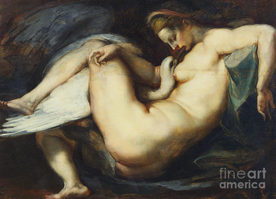 Leda And The Swan Painting by Rubens