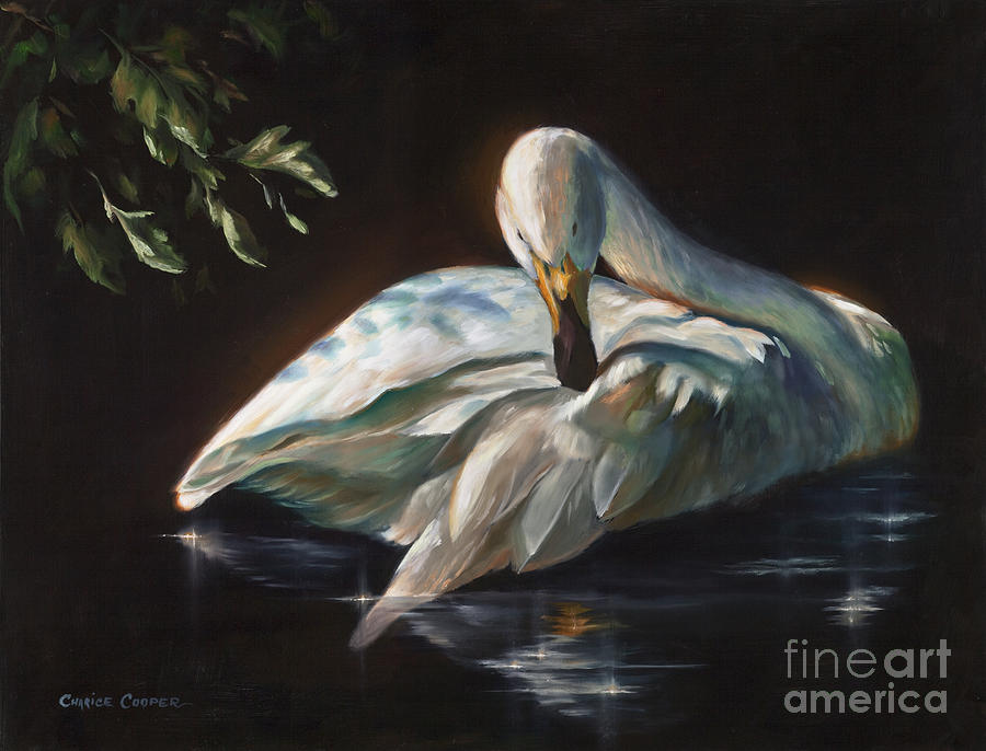Ledas Swan Painting by Charice Cooper