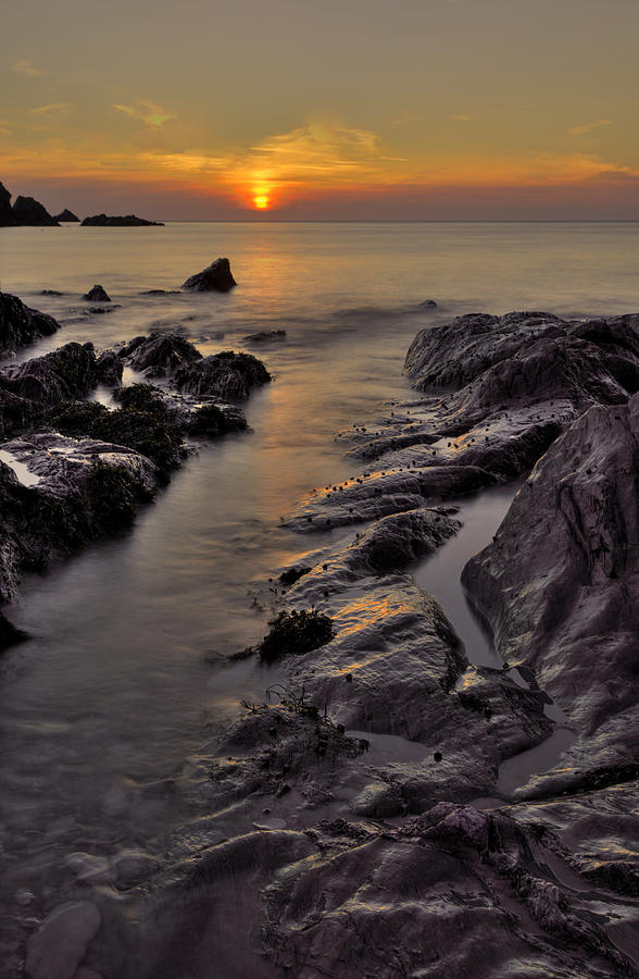 Lee Bay sunset Photograph by Pete Hemington