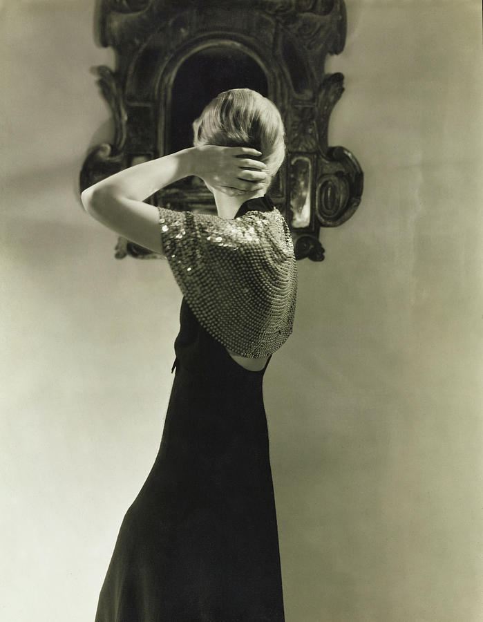 Lee Miller Wearing A Dress By Jeanne Lanvin Photograph by George Hoyningen-Huene