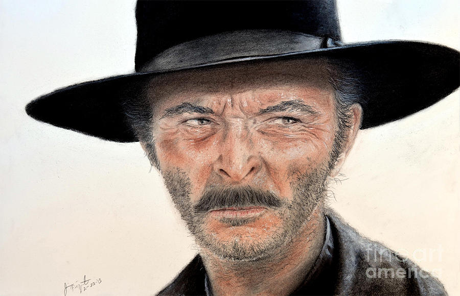 Clint Eastwood Drawing - Lee Van Cleef as Angel Eyes in The Good the Bad and the Ugly by Jim Fitzpatrick
