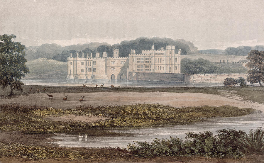 Landscape Drawing - Leeds Castle, From R. Ackermanns by William Crouch