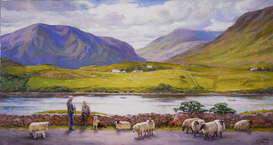 Leenane. Ireland. Painting by Serguei Zlenko