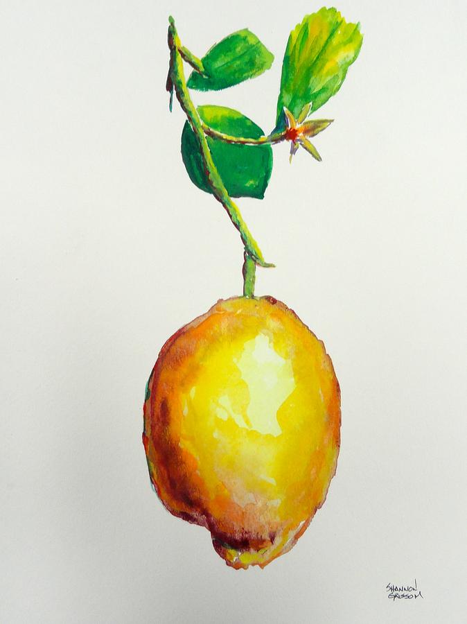 Lemon Painting - Left Hanging by Shannon Grissom