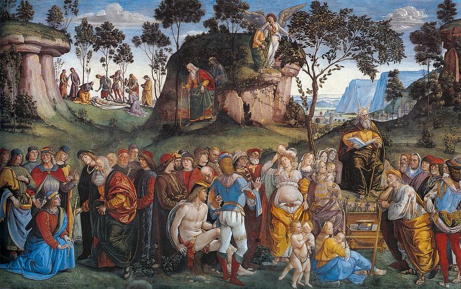 Luca Signorelli Painting - Legacy and death of Moses by Luca Signorelli