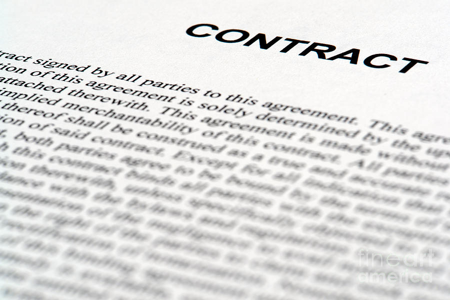 Contract Photograph - Legal Contract by Olivier Le Queinec