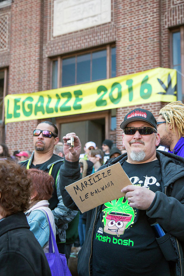 University Of Michigan Photograph - Legalisation Of Marijuana Rally by Jim West