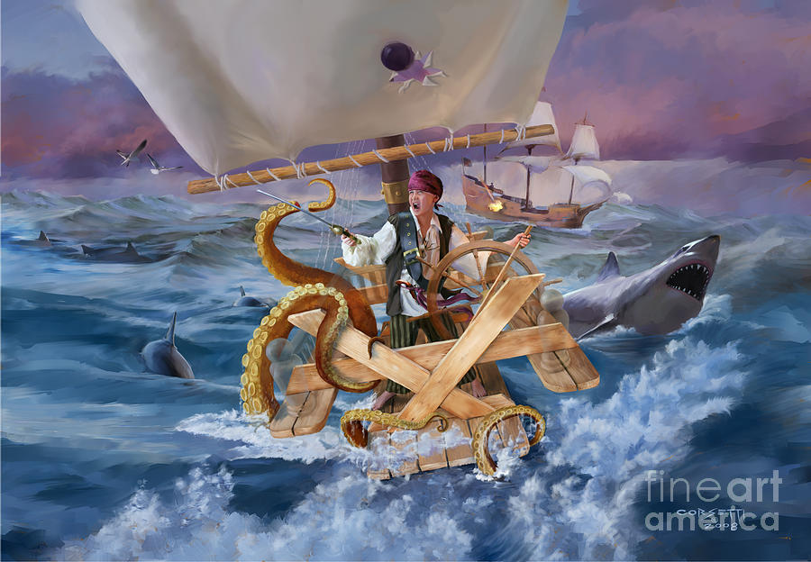 Legendary Pirate Painting by Robert Corsetti