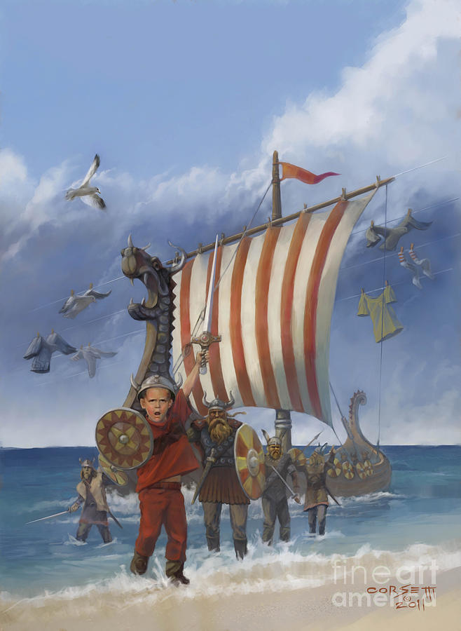 Legendary Viking Painting by Robert Corsetti
