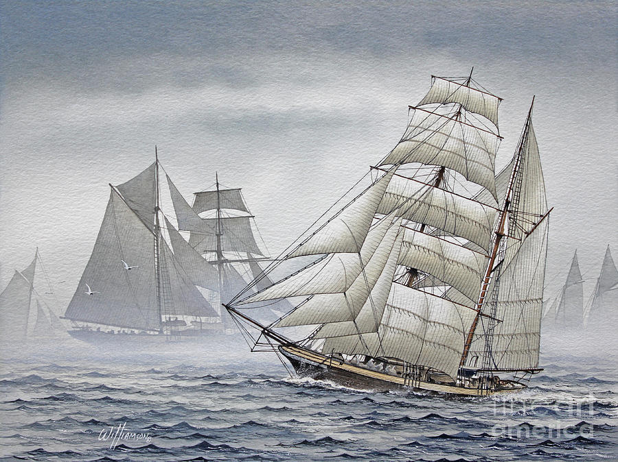 Legendary Yachts Painting by James Williamson