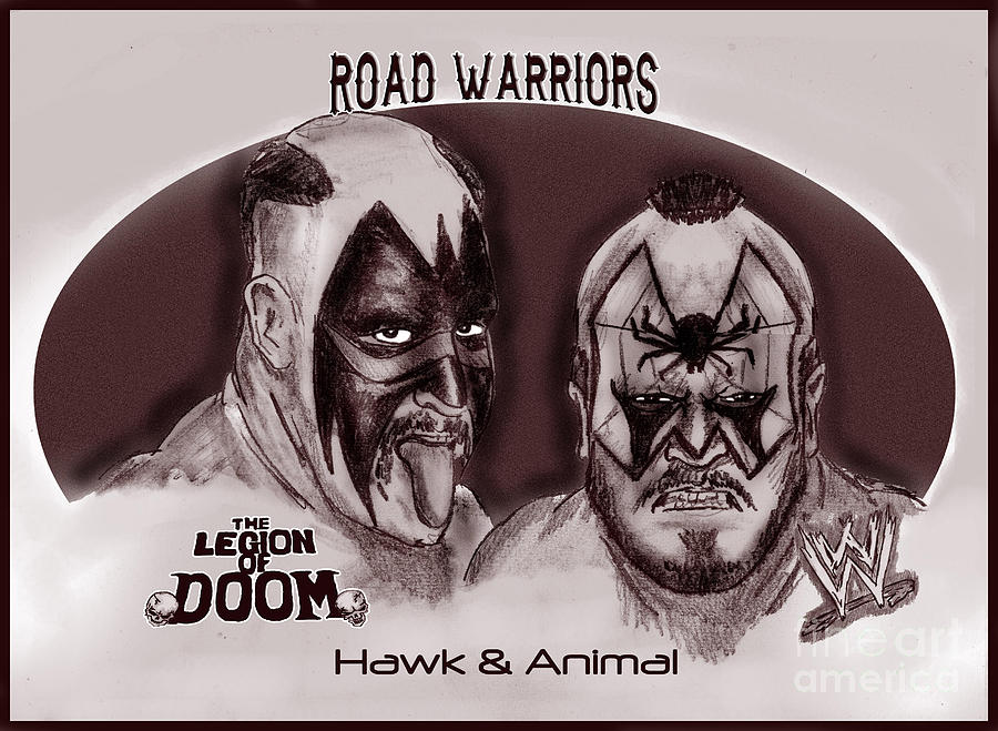Legion of Doom- The Road Warriors Drawing by Chris DelVecchio