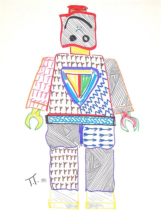 Lego Man Painting by Troy Thomas