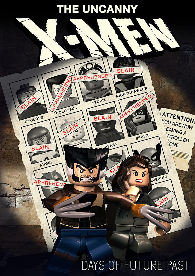 X-men Digital Art - Lego X-Men Days of Future Past by Mike Napolitan
