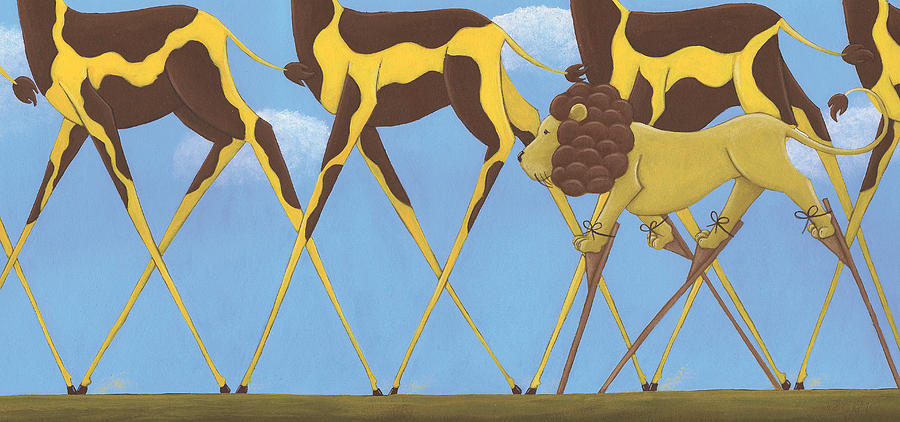 Whimsical Giraffe Painting Painting