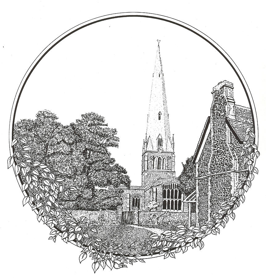 Church Drawing - Leighton Buzzard Church by Norm Keech