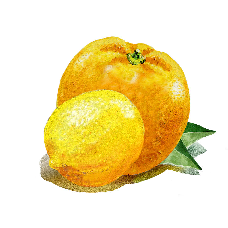 Lemon And Orange Happy Couple Painting by Irina Sztukowski
