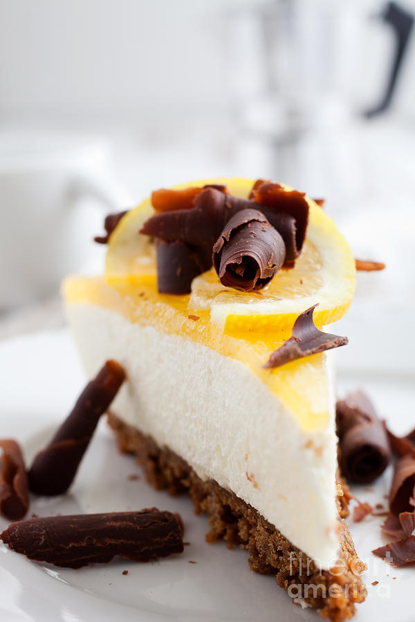 Cake Photograph - Lemon cheesecake by Kati Finell
