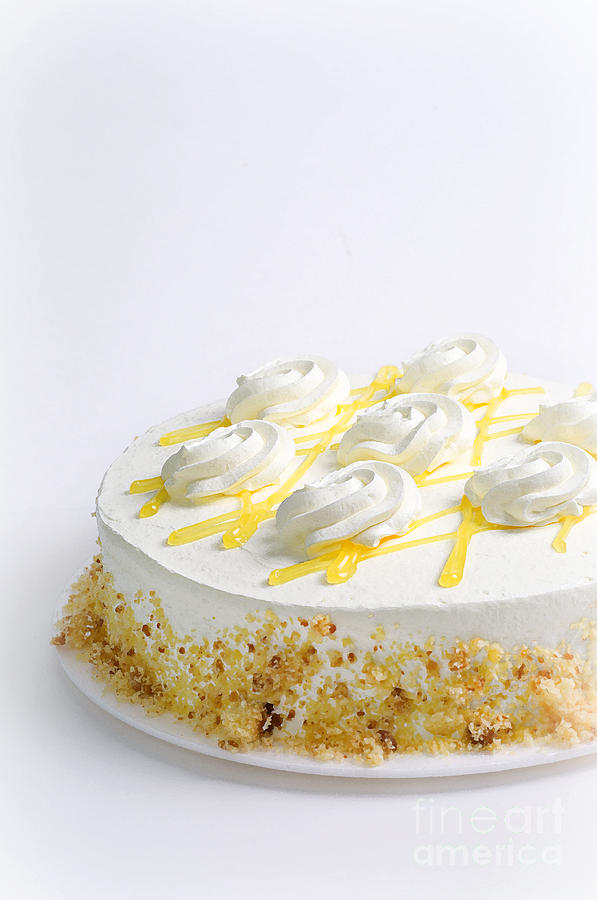 Lemon Chiffon Cake Painterly 1 Photograph by Andee Design