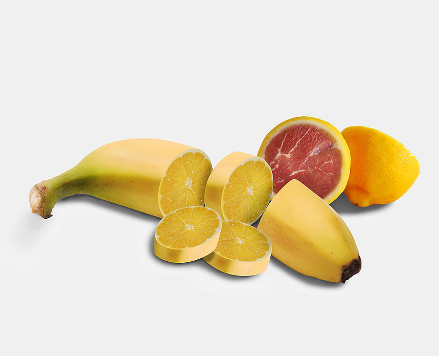 Lemon Photograph - Lemon inside banana by Fitim Bushati