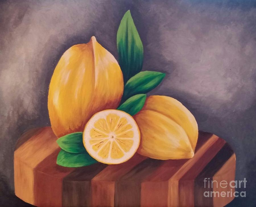 Lanas Lemons Painting by Barbara Stanley