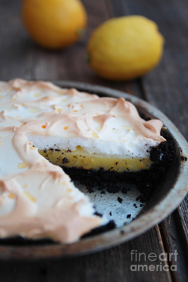 Cake Photograph - Lemon pie by Isabel Poulin