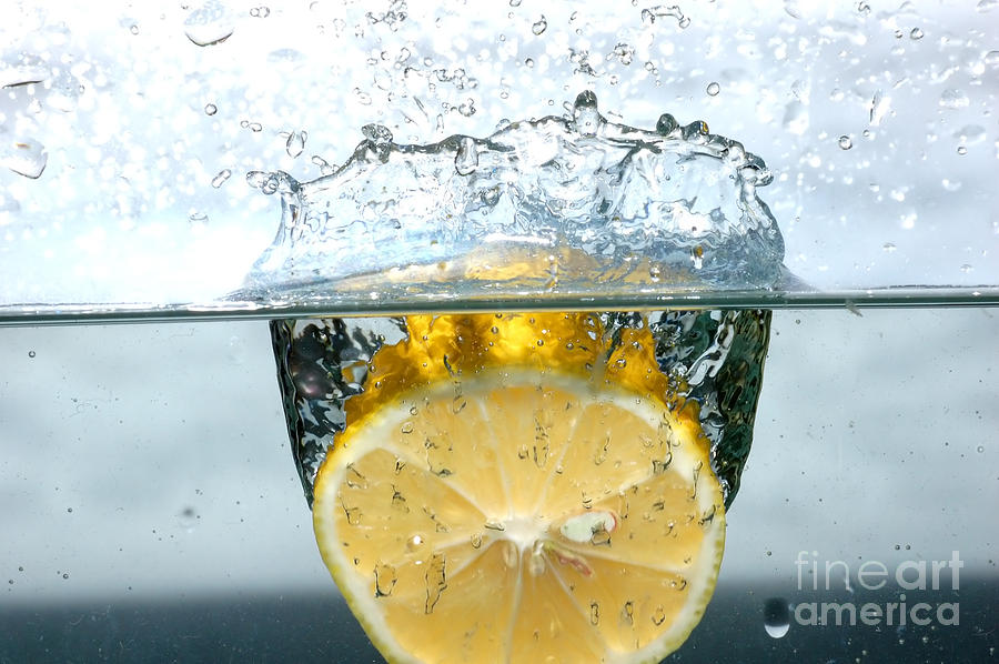 Lemon Splash Into Water Photograph