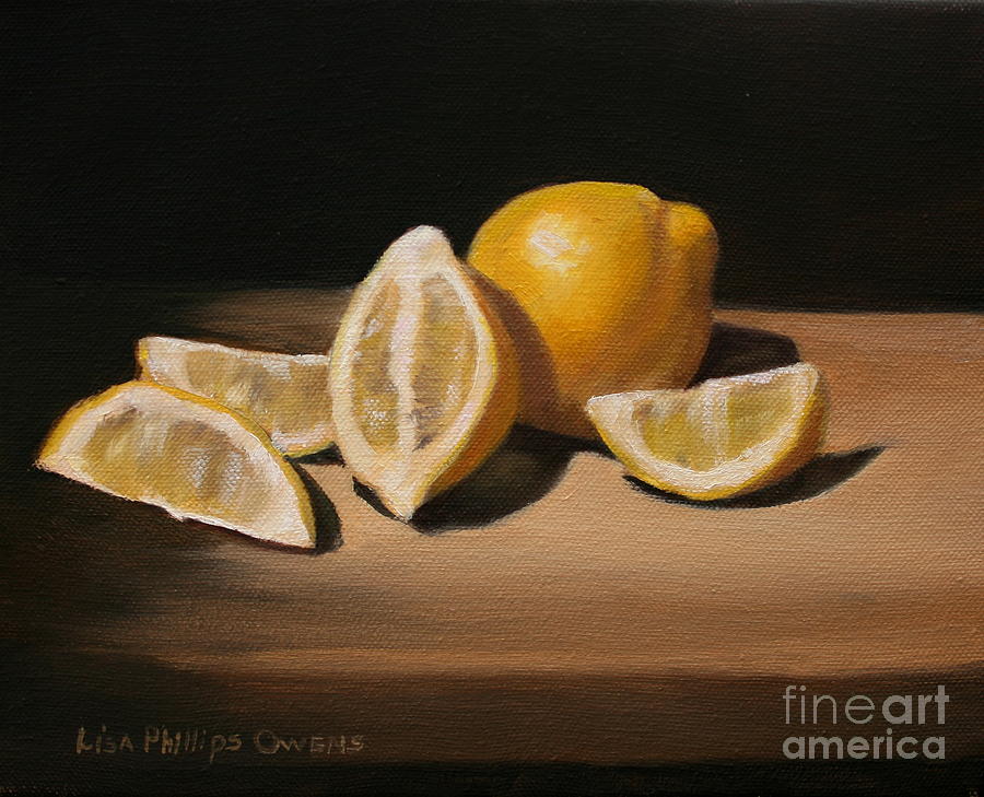 Lemon Still Life Painting By Lisa Phillips Owens Fine Art America