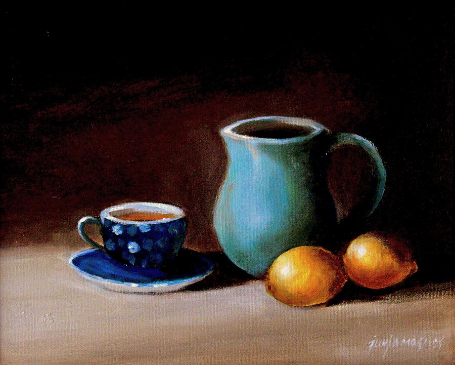 Tea Painting - Lemon Tea by Jun Jamosmos