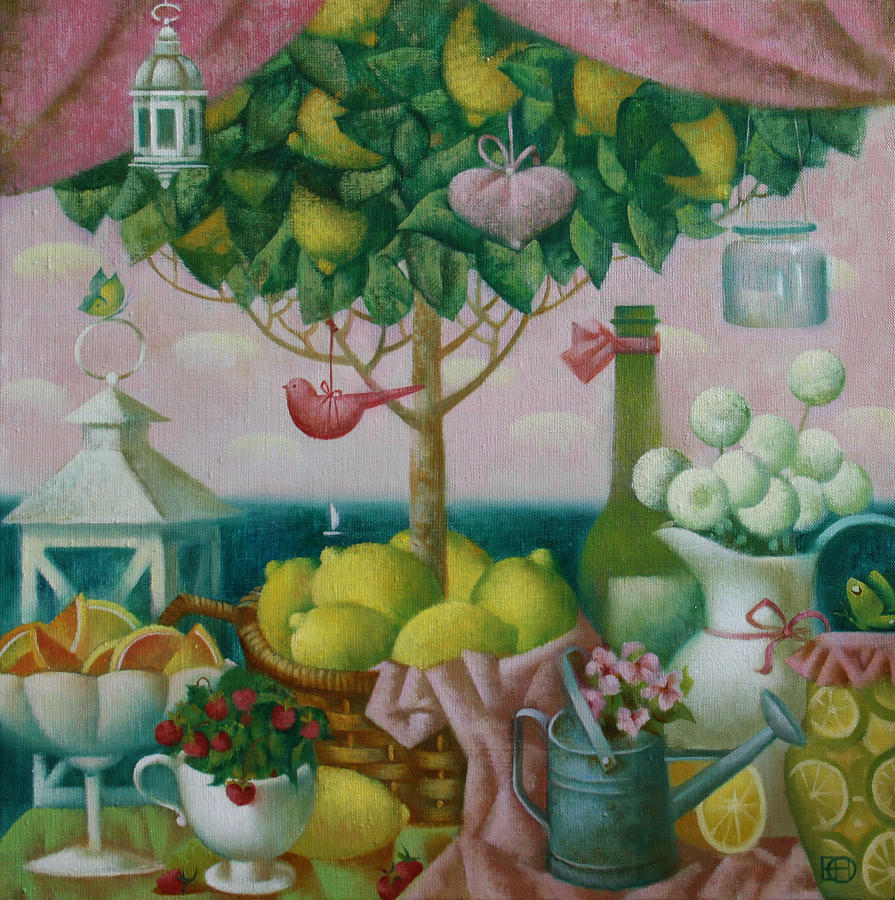 Still Life Painting - Lemon Tree by Nadia Egorova Still Life Painting - Lemon Tree by Nadia Egorova